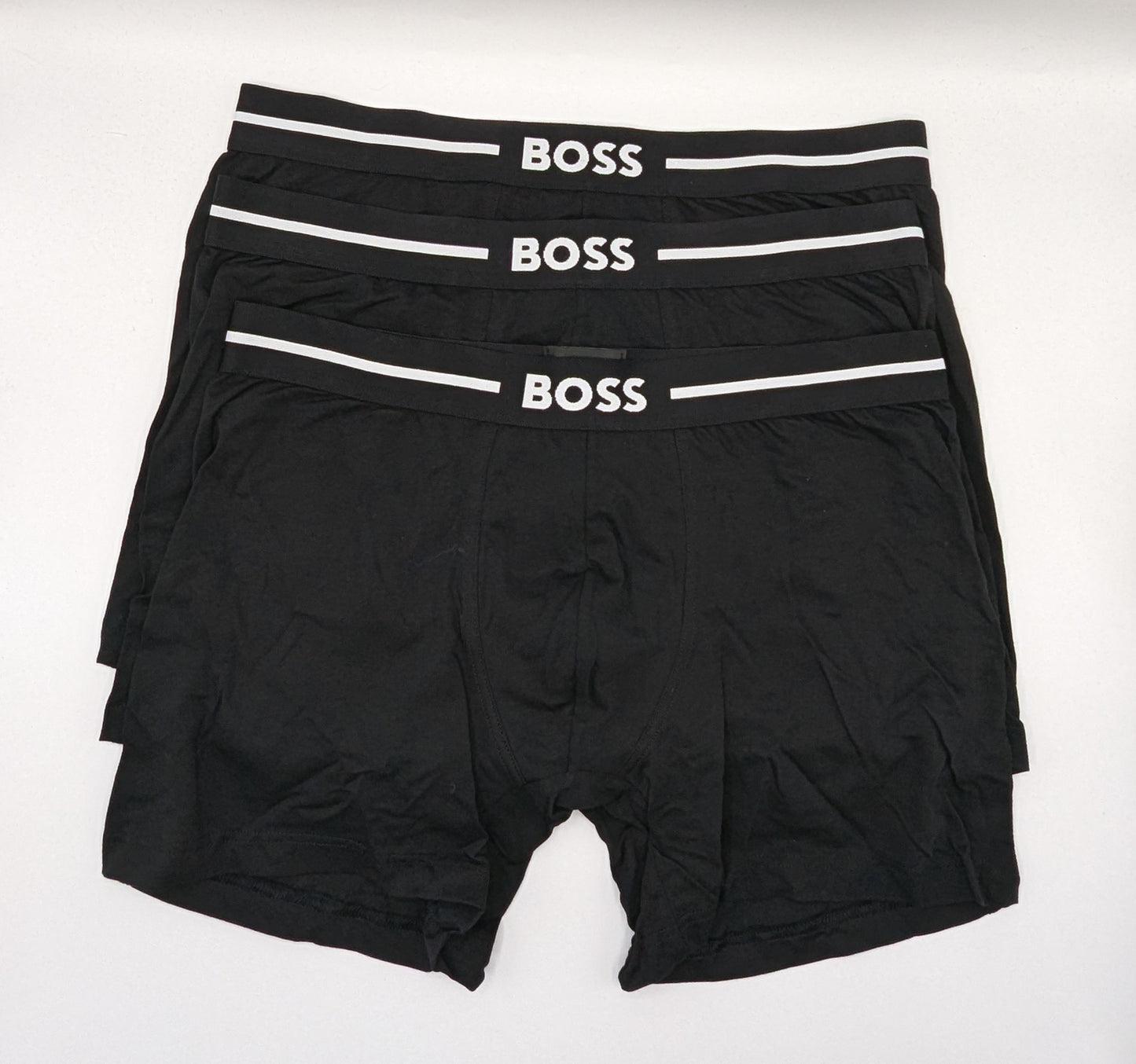 BOSS Mens 3 Pack Bold Organic Cotton Boxer Shorts - Black
