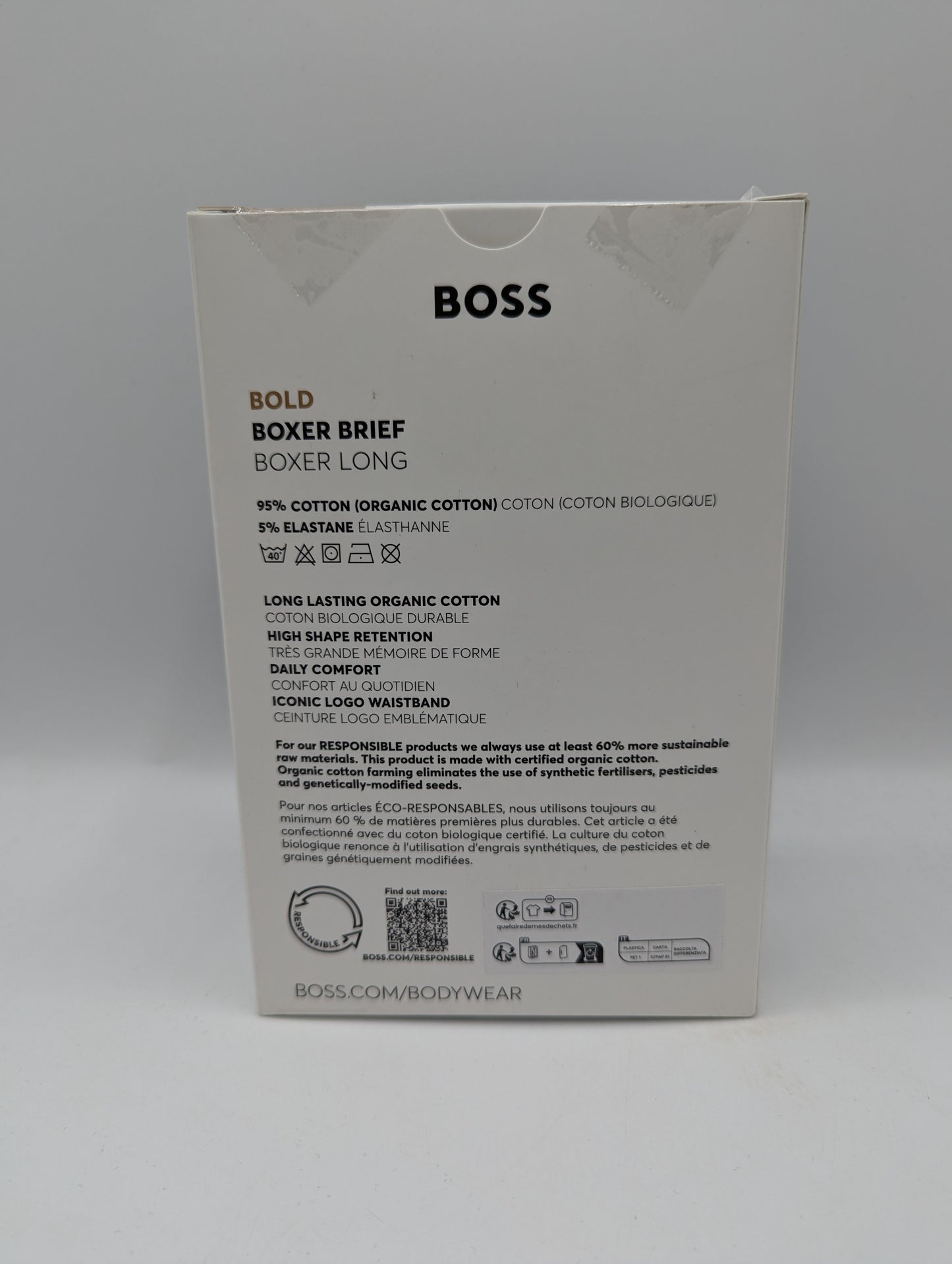 BOSS Mens 3 Pack Bold Organic Cotton Boxer Shorts - Black