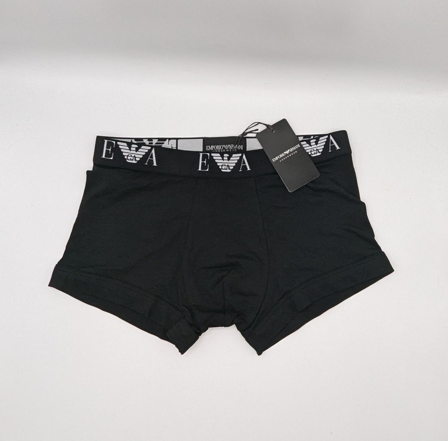 EMPORIO ARMANI Monogram 2 Pack Boxer Shorts - Black
