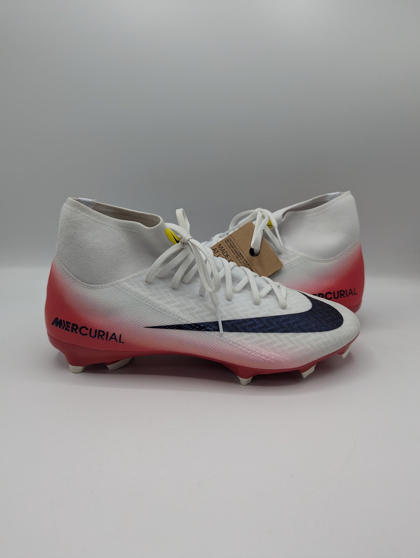 Nike Zoom Mercurial Superfly 10 Academy Adults Firm Ground Football Boots - White / red