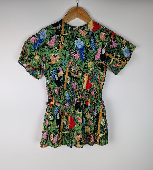 Kenzo Girls Jungle Print Dress - Green / Multi