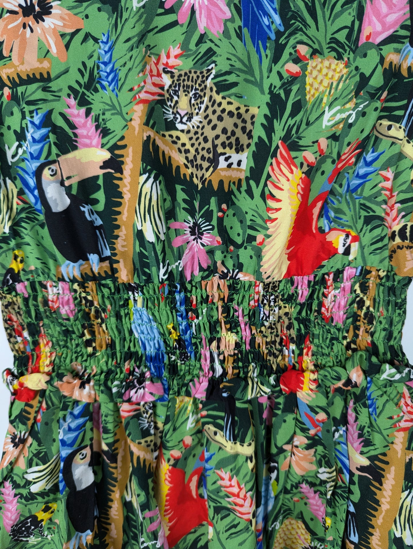 Kenzo Girls Jungle Print Dress - Green / Multi