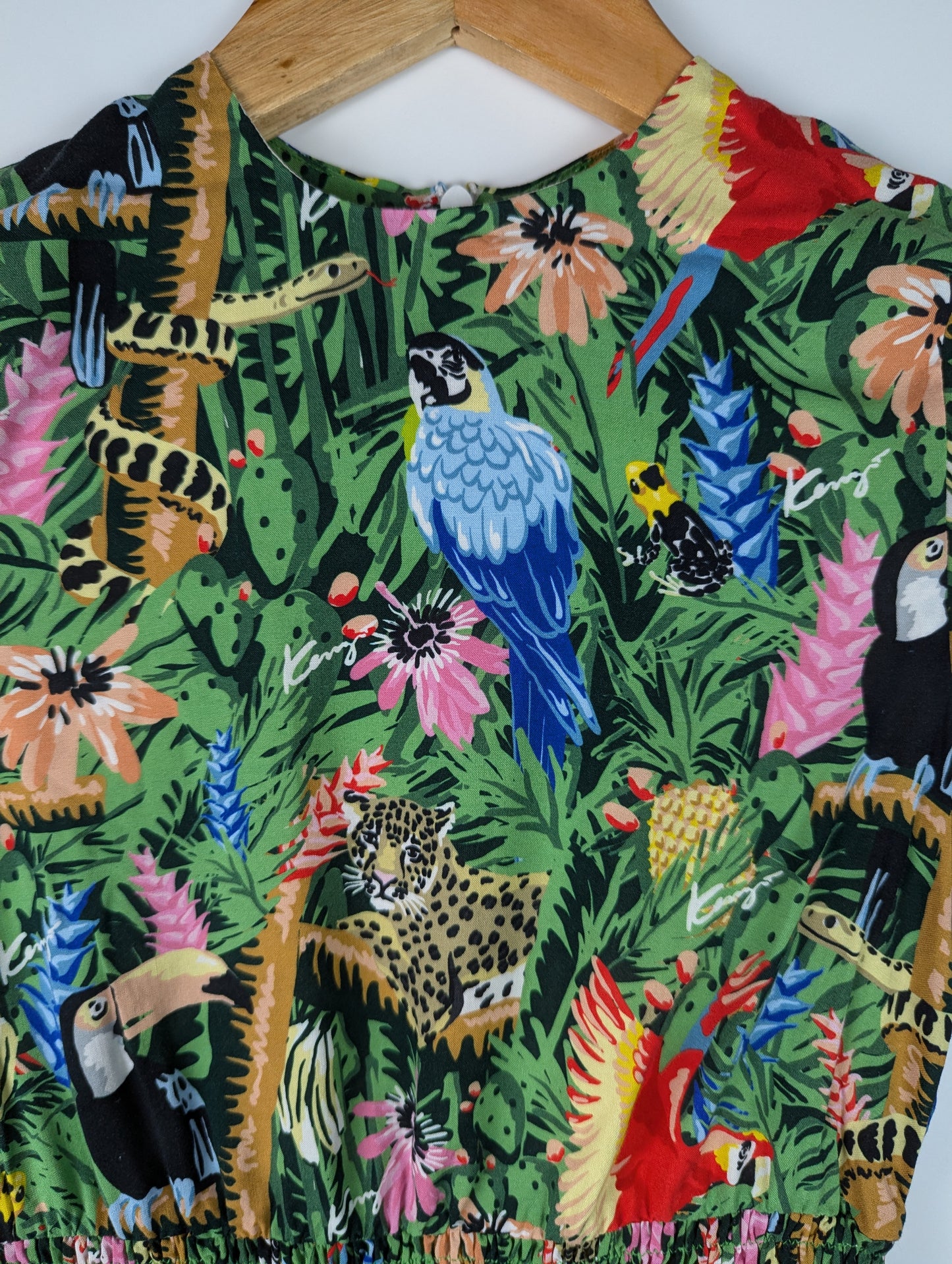 Kenzo Girls Jungle Print Dress - Green / Multi