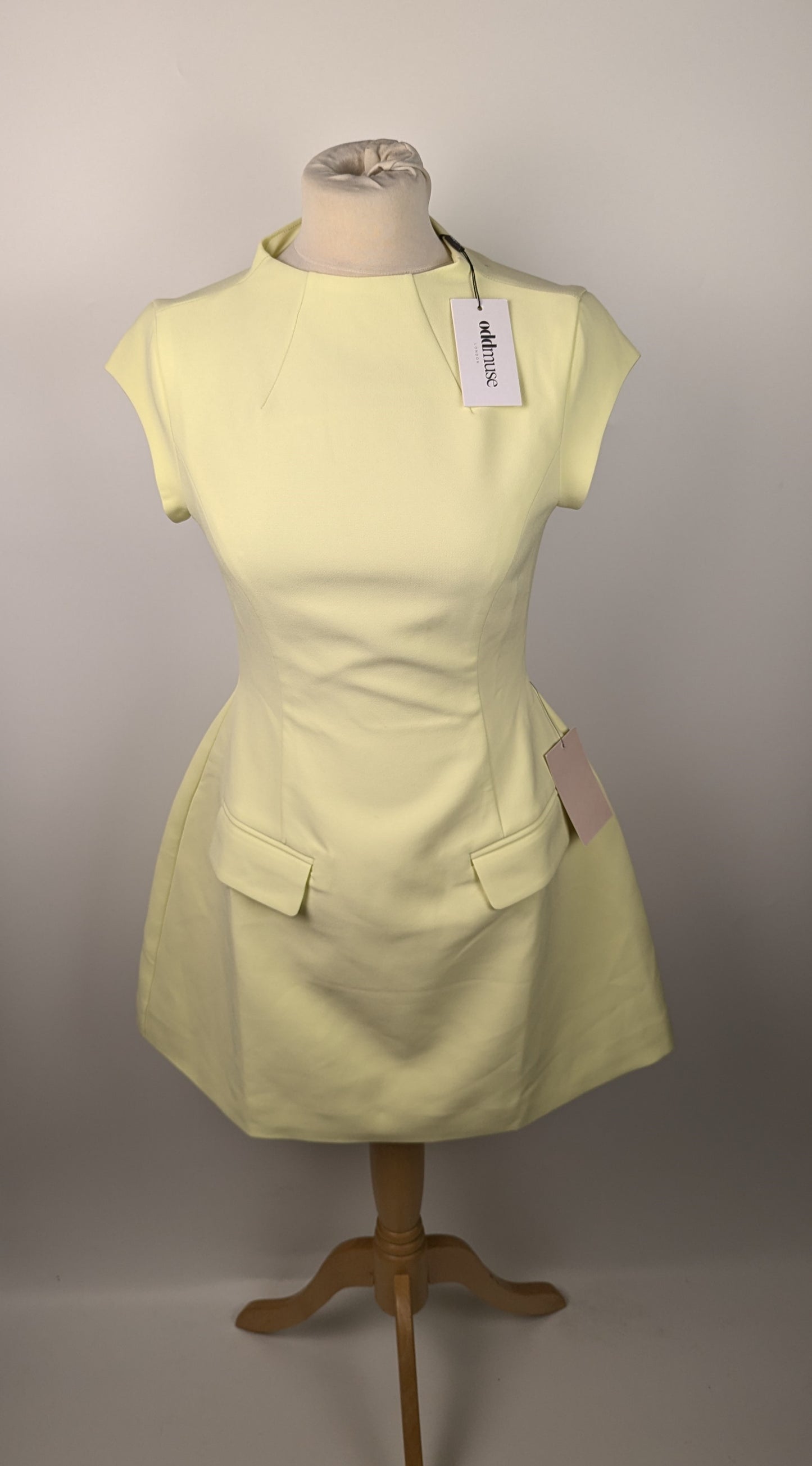 ODD MUSE Cap Sleeve Mini Dress - Lime Cream