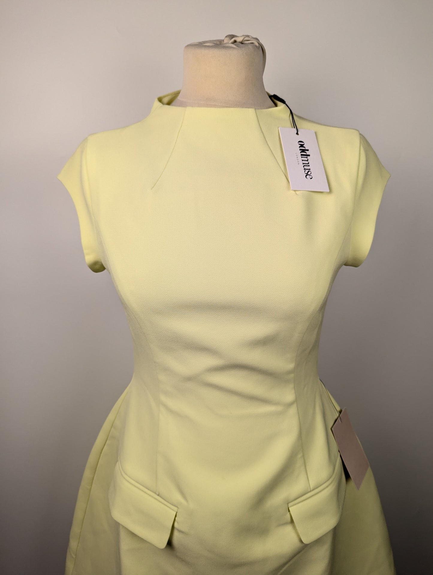 ODD MUSE Cap Sleeve Mini Dress - Lime Cream