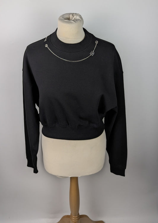 Hugo Dewita Womens Cropped Jumper - Black