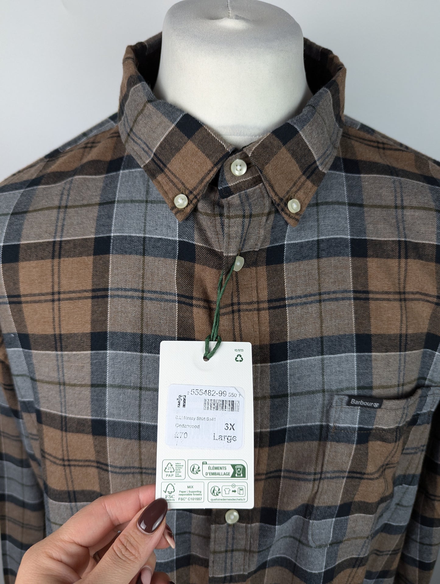 Barbour Mens Rasay Tailored Fit Shirt - Brown