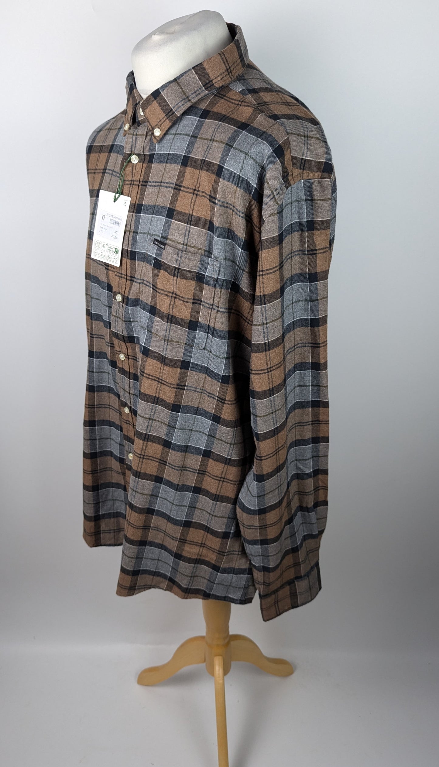 Barbour Mens Rasay Tailored Fit Shirt - Brown