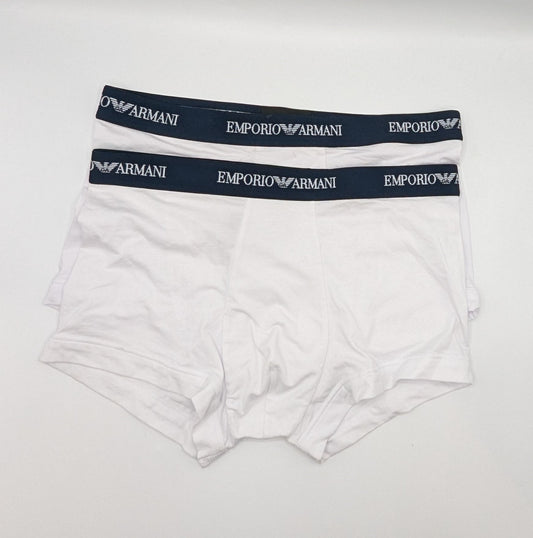 EMPORIO ARMANI Core 2 Pack Boxer Shorts - White / Navy