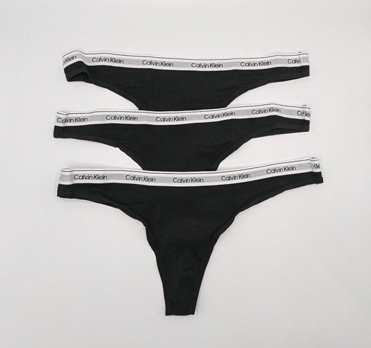 Calvin Klein x3 Pack Thongs - Black