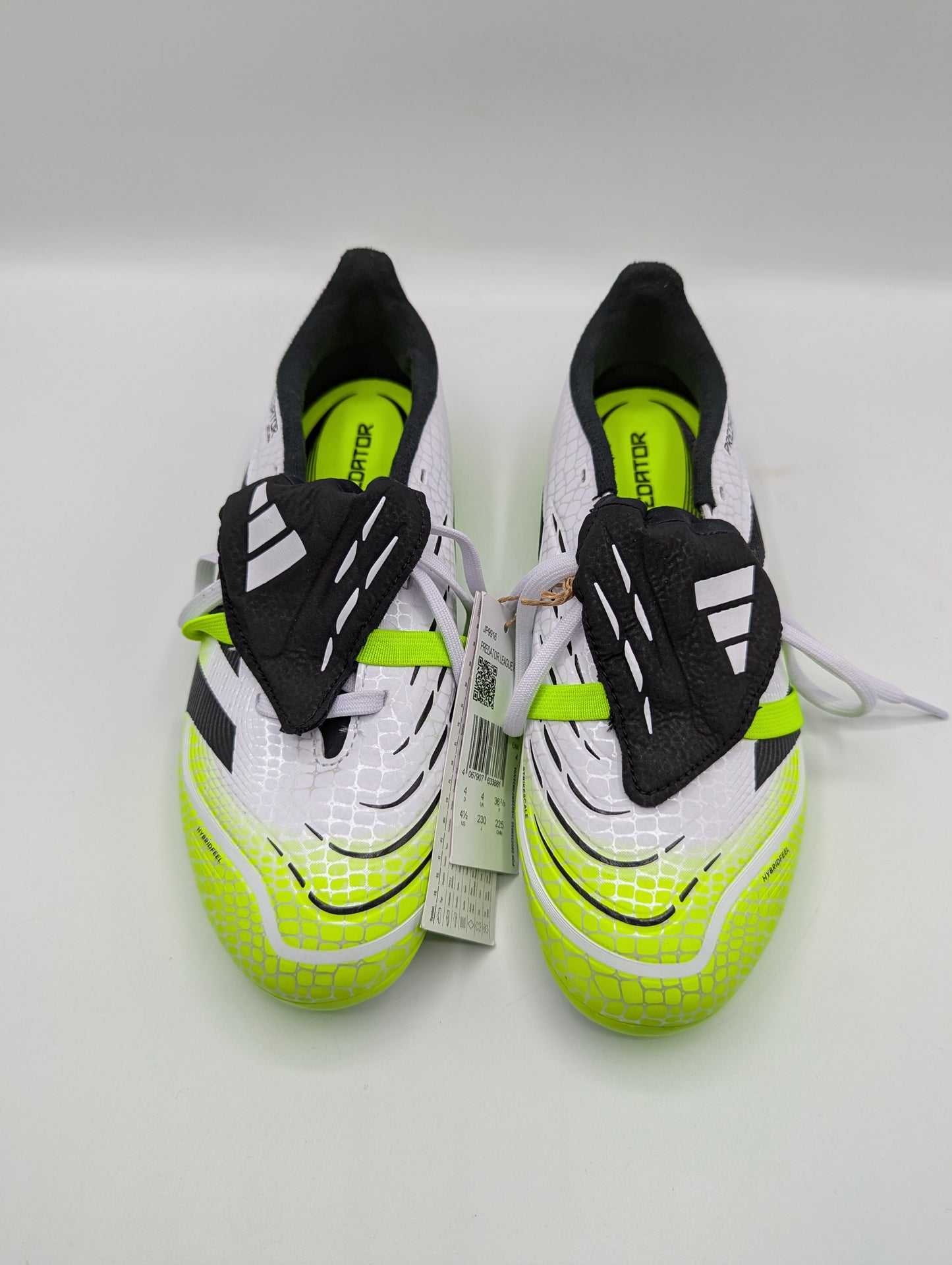 Adidas Predator League Fold-Over Tongue Junior Firm Ground Football Boots - White/Black/Lemon