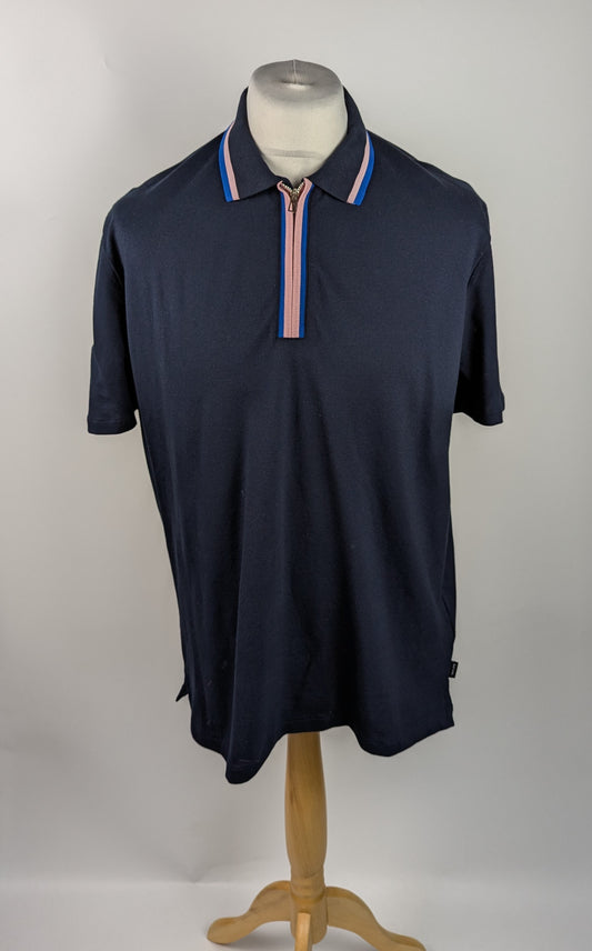 PS Paul Smith Zip Tip Polo Shirt - Blue