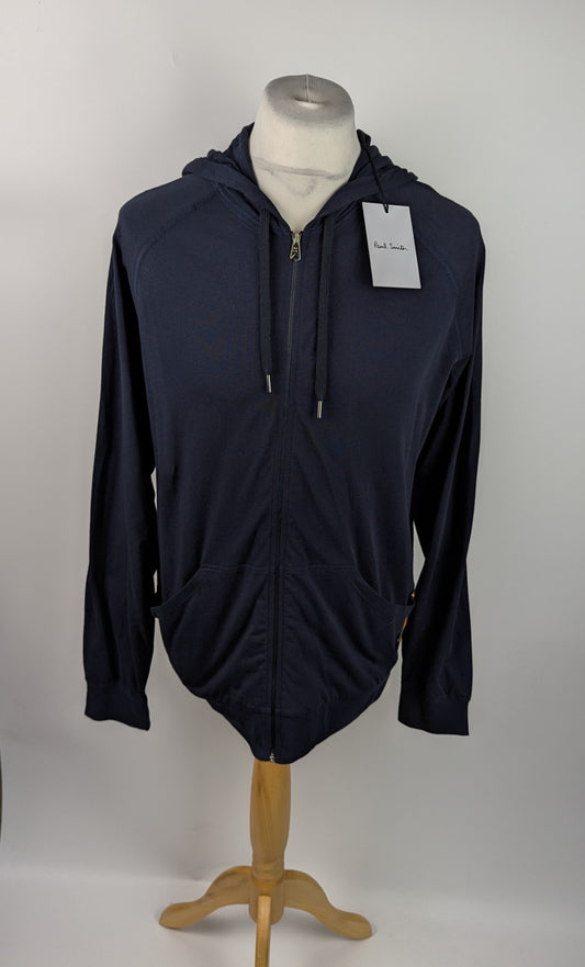 Paul Smith Mens Cotton Jersey Zip Lounge Hoodie - Navy