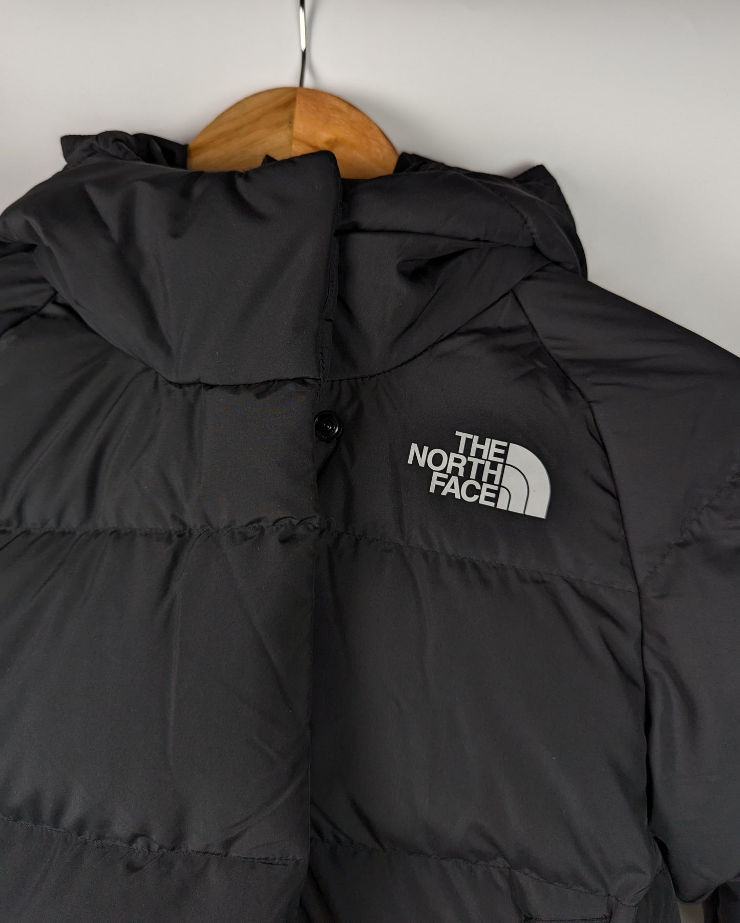 The North Face Down Hooded Jacket Girls- Black