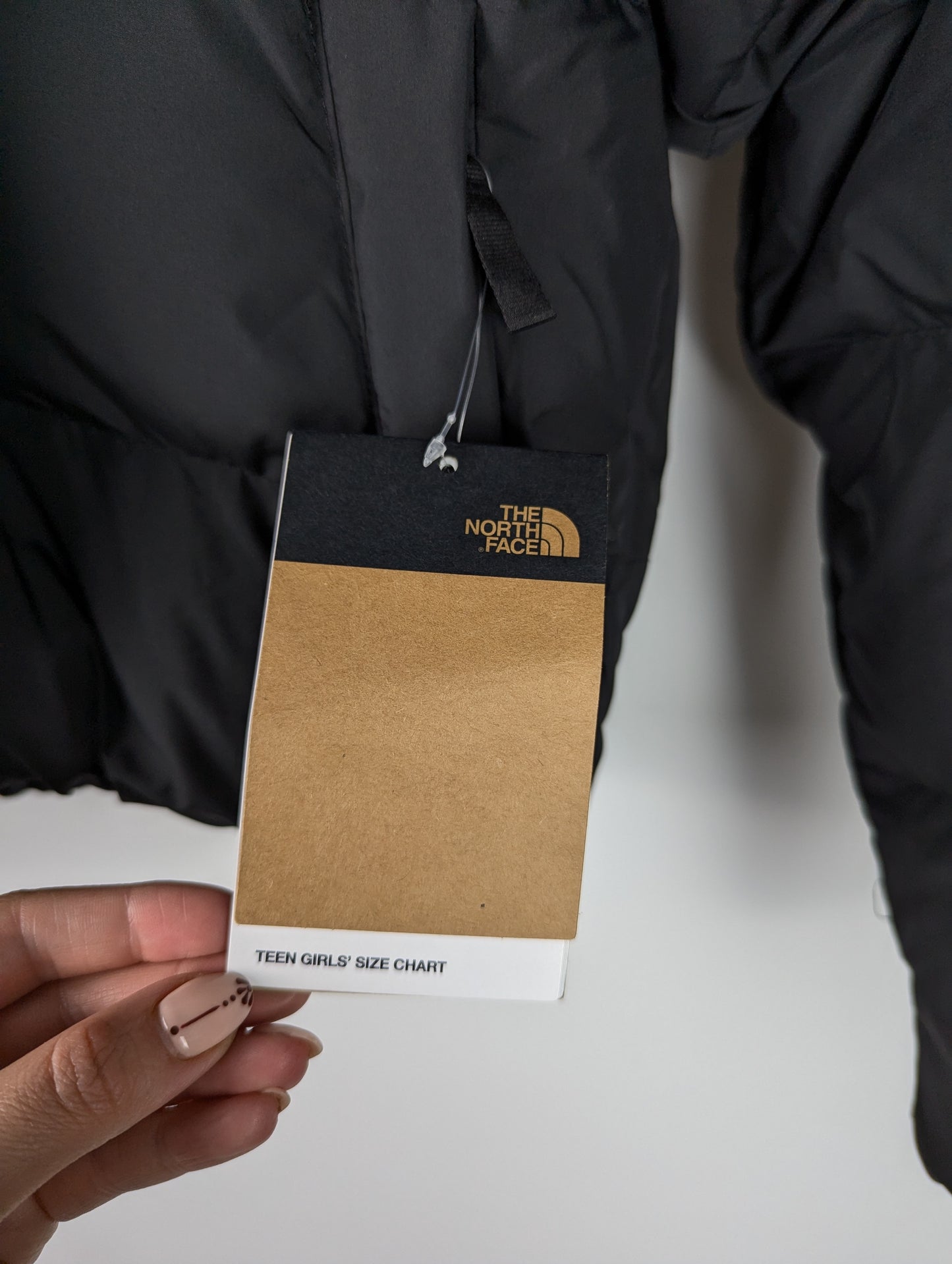 The North Face Down Hooded Jacket Girls- Black