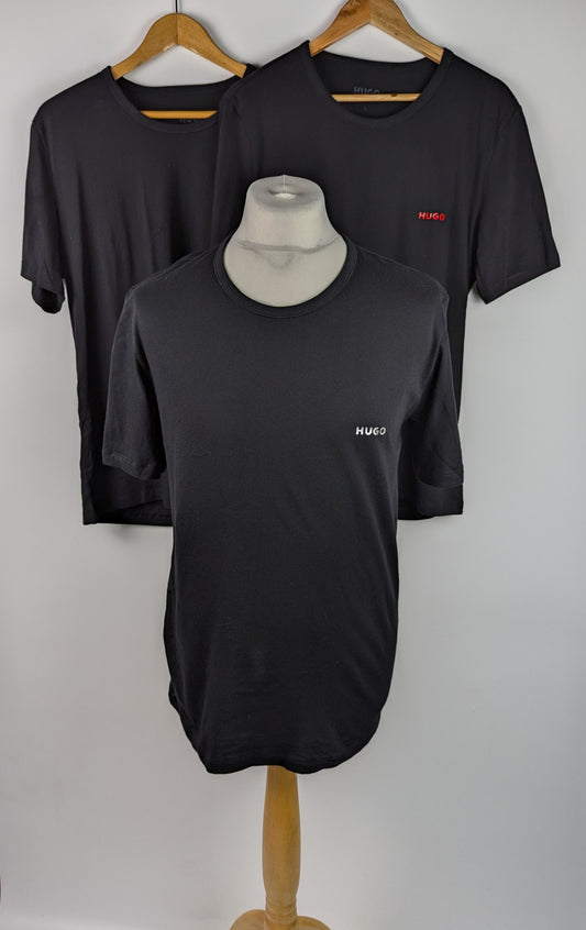 HUGO Mens T-Shirt x3 Pack - Black