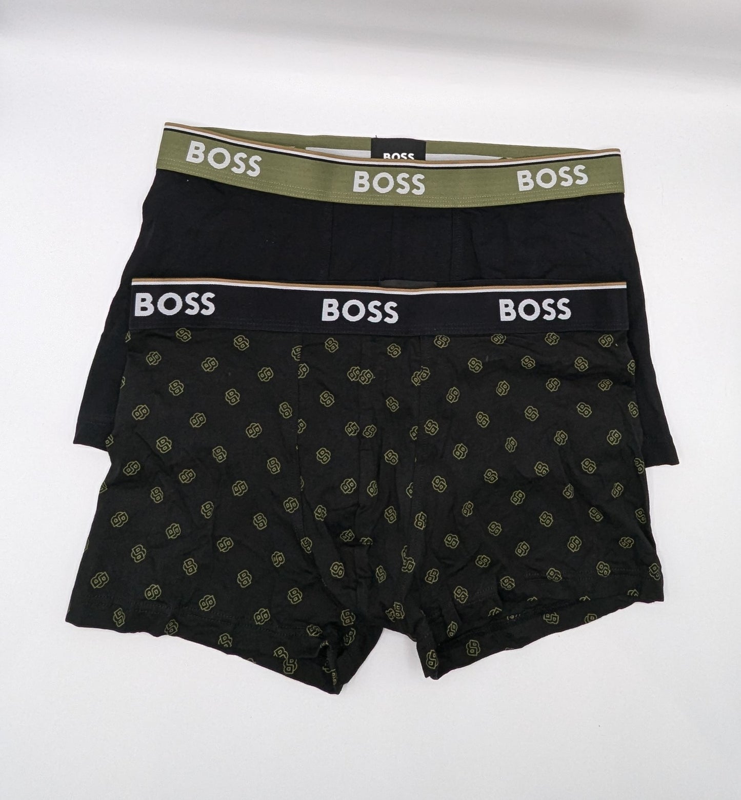 Boss 2 Pack Mens Boxer Briefs - Black/ Green