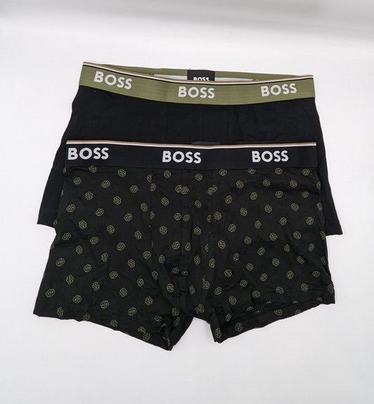 Boss 2 Pack Mens Boxer Briefs - Black/ Green