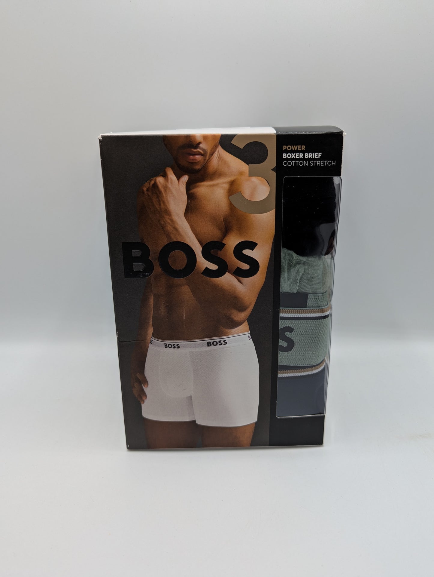 BOSS 3 Pack Power Boxer Shorts - Black / Navy / Green