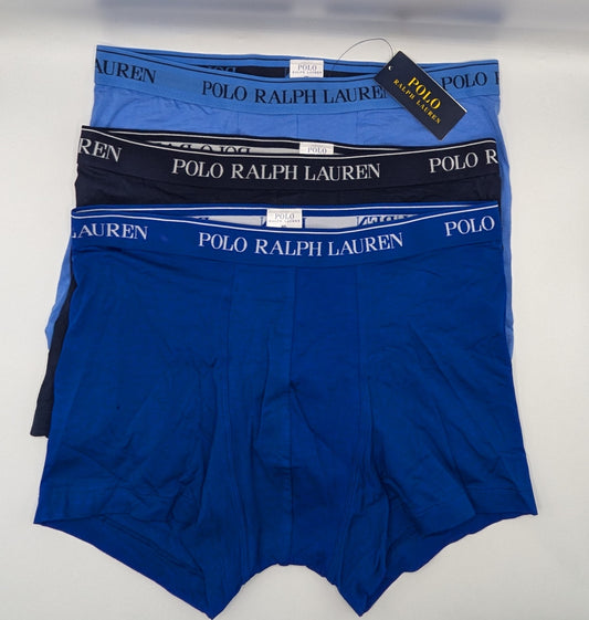 Polo Ralph Lauren Men's 3-Pack Cotton Trunks - Blue Multi