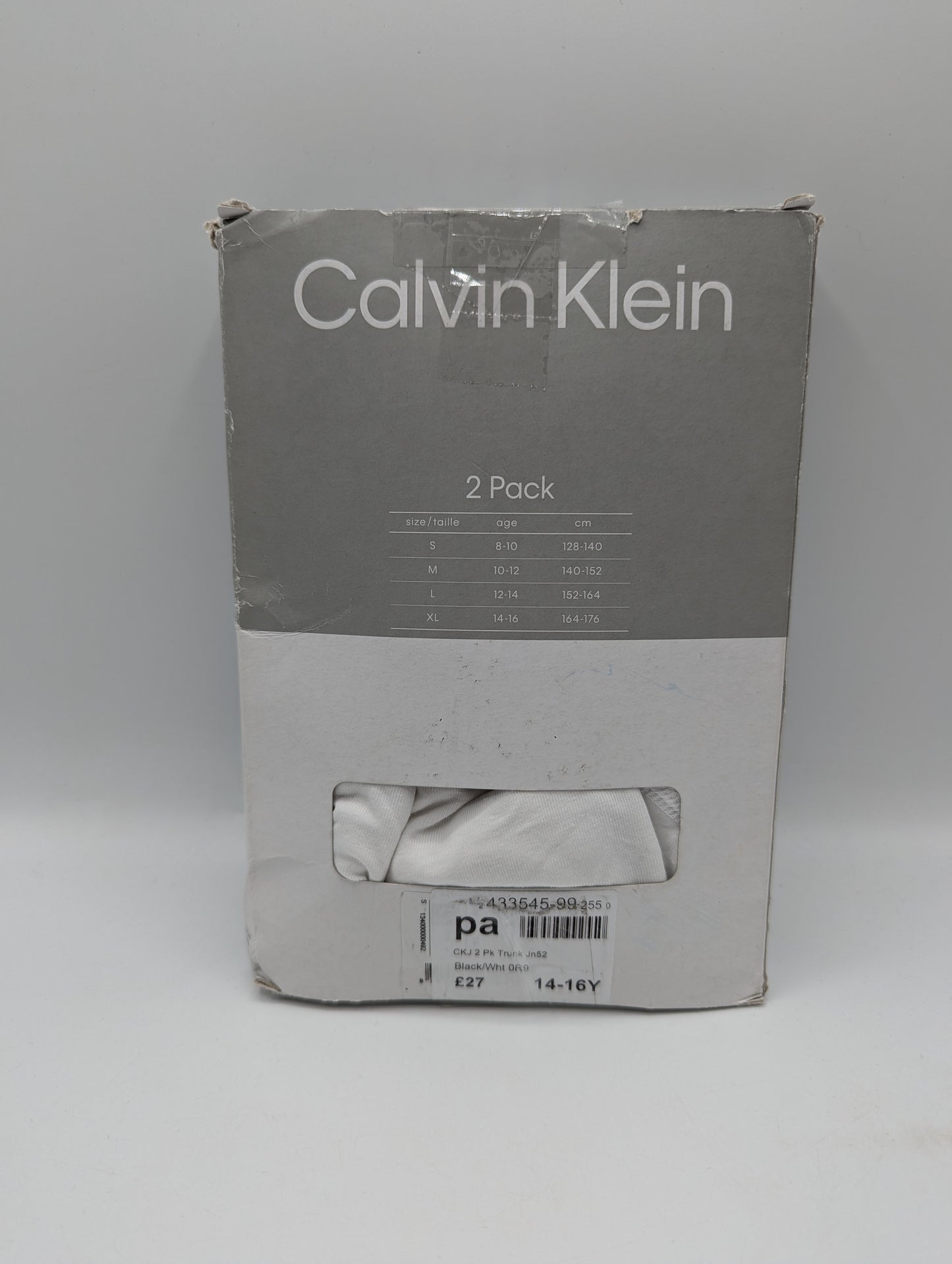 Calvin Klein IP 2 Pack Boxer Trunks Junior Boys - White / Black