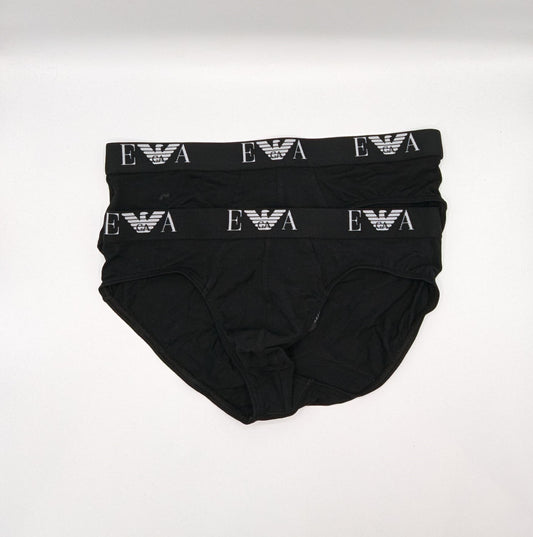 EMPORIO ARMANI Mens 2 Pack Briefs - Black