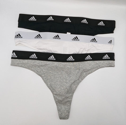 Adidas Active Comfort Cotton Thong - Black / Gey / White