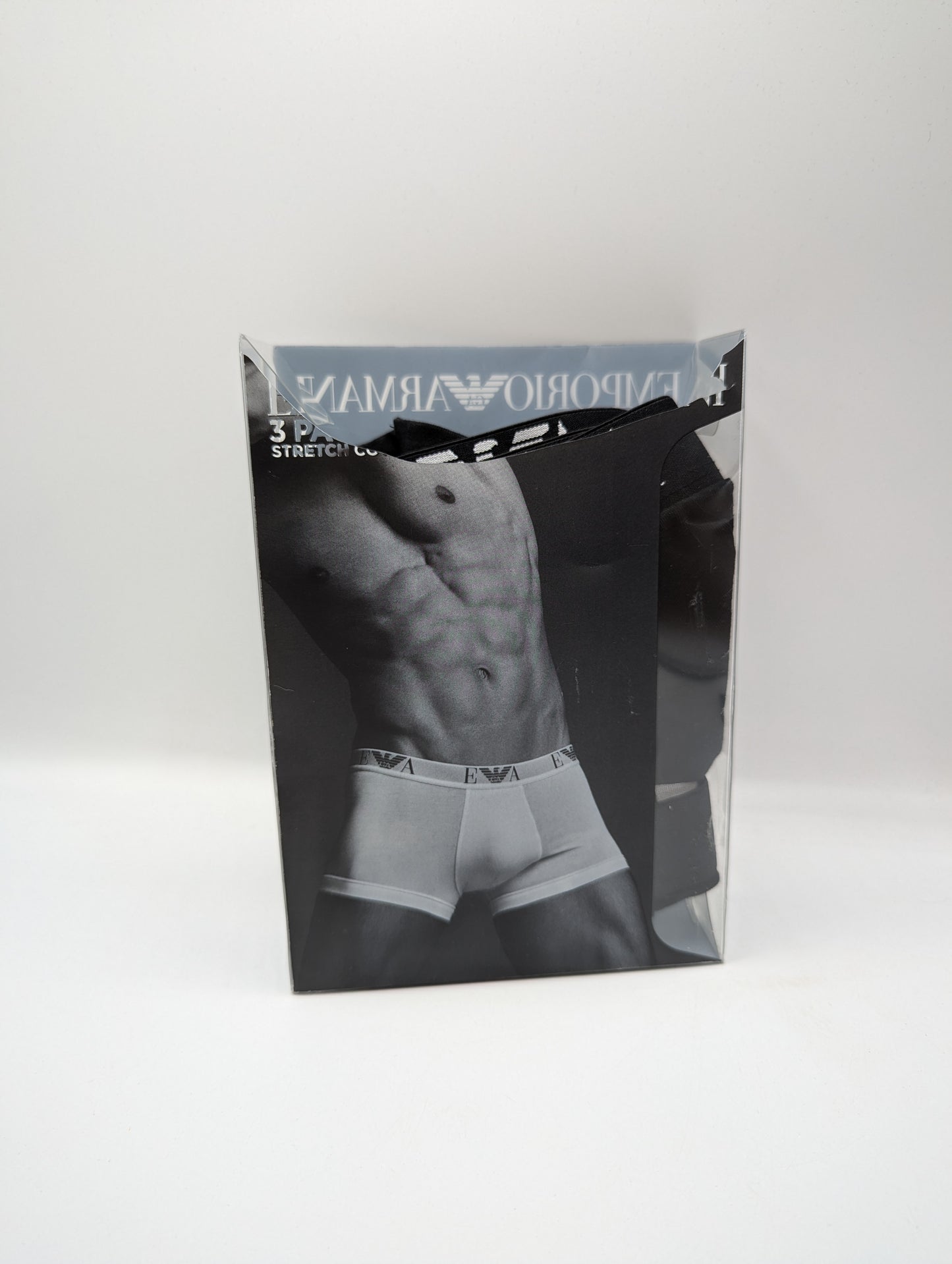 EMPORIO ARMANI Monogram 2 Pack Boxer Shorts - Black