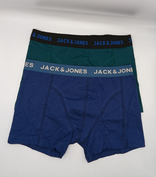Jack and Jones Train 2-Pack Boxer Trunk Mens - Green / Blue