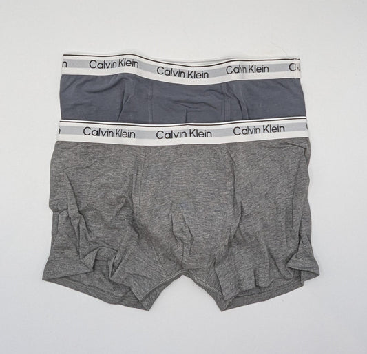 Calvin Klein 2 Pack Boxer Shorts Junior Boys - Charcoal / Grey