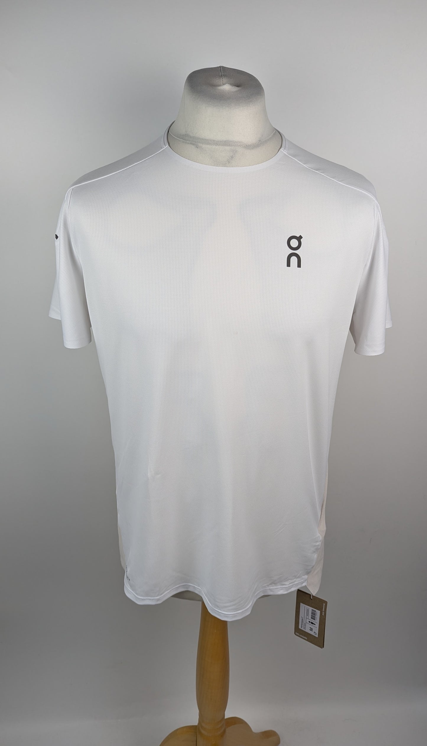 On Running Mens Performance Tee - White / Taupe
