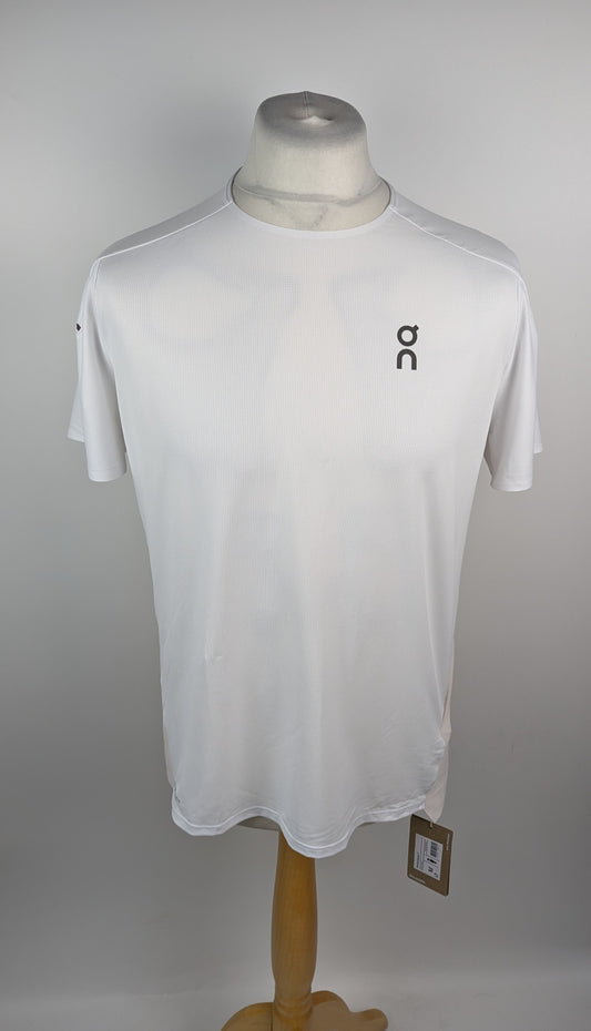 On Running Mens Performance Tee - White / Taupe