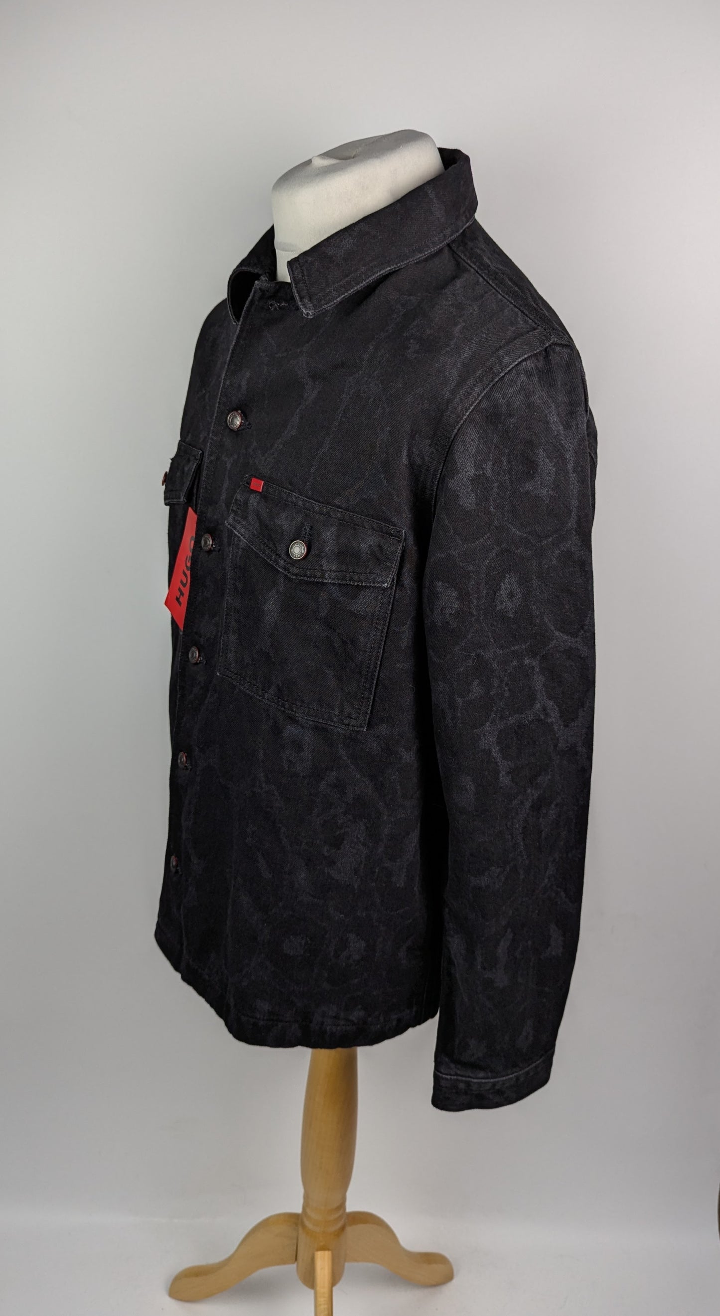 HUGO Enalu Mens Denim Overshirt / Denim jacket- Black