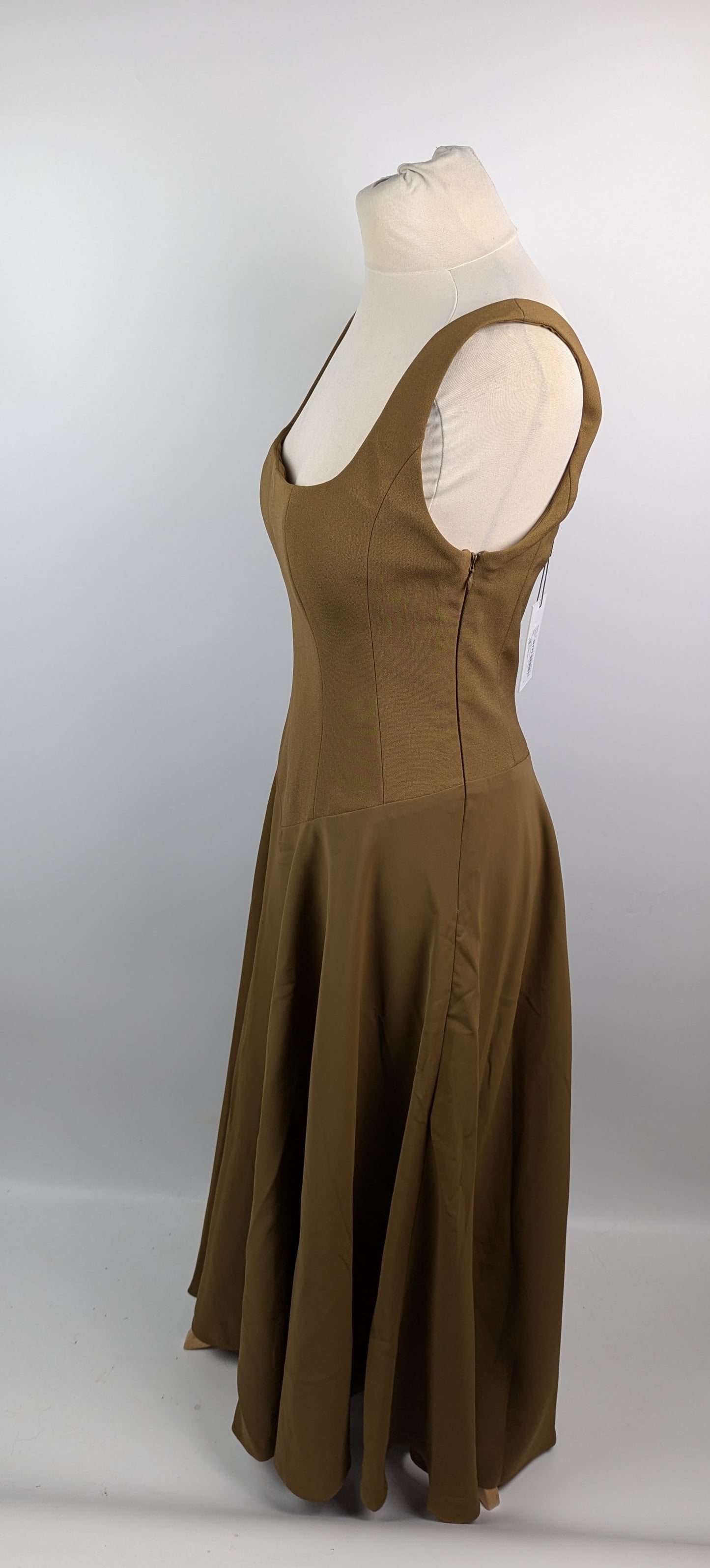 Odd Muse The Ultimate Muse High Waist Square Neck Midi Dress - Olive