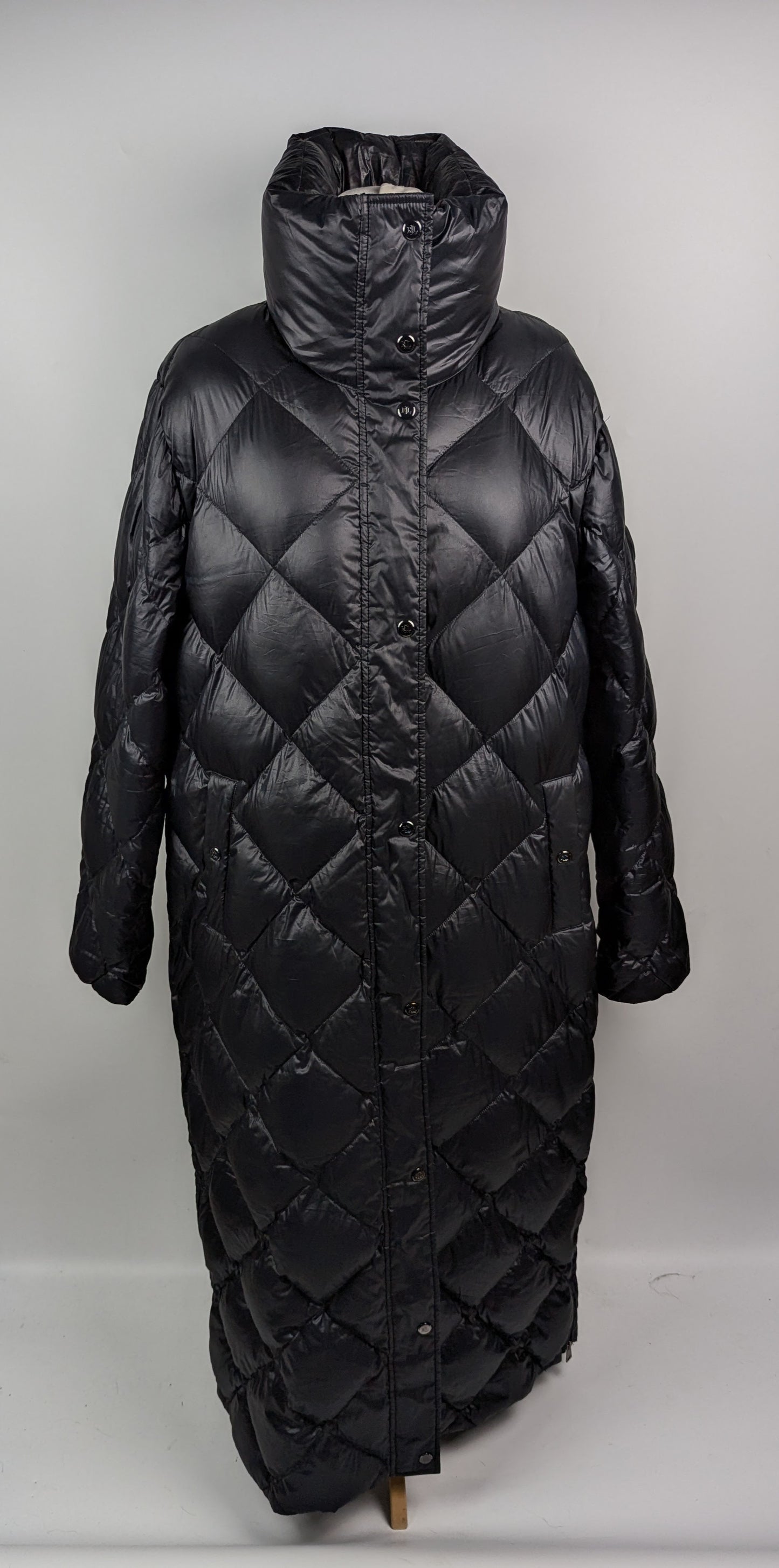 Lauren by Ralph Lauren Long Dimond Puffer Jacket - Black
