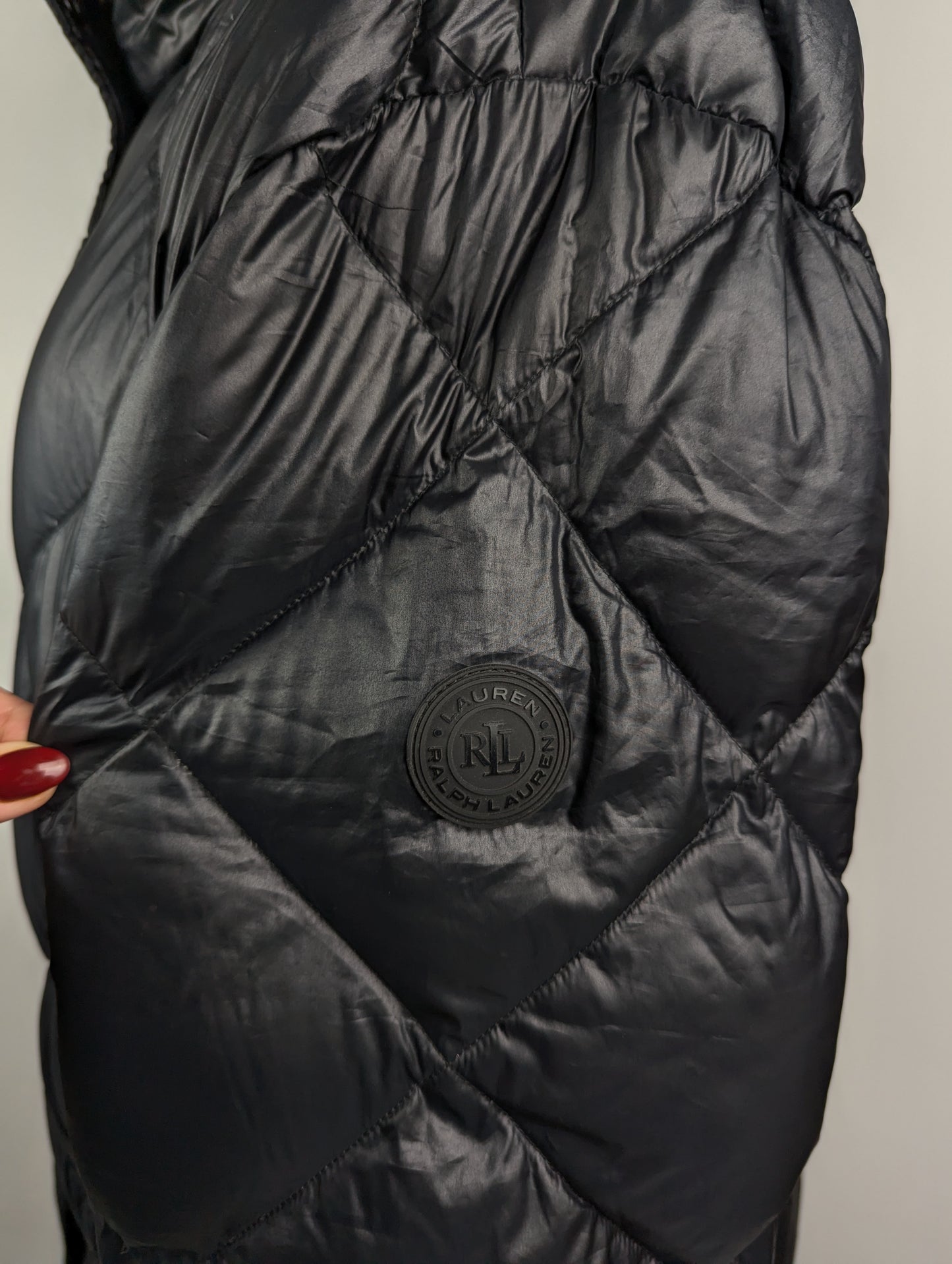 Lauren by Ralph Lauren Long Dimond Puffer Jacket - Black