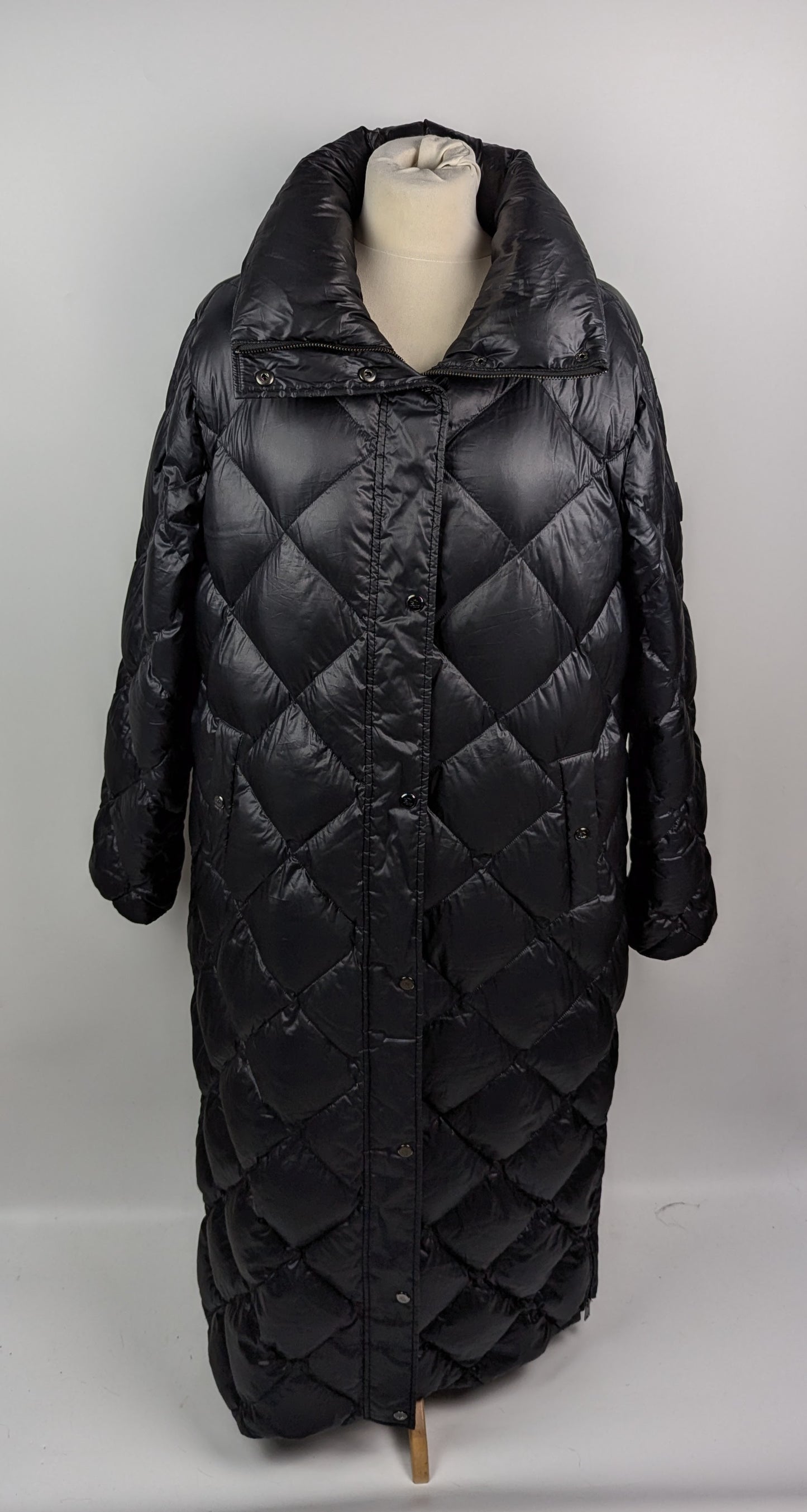 Lauren by Ralph Lauren Long Dimond Puffer Jacket - Black