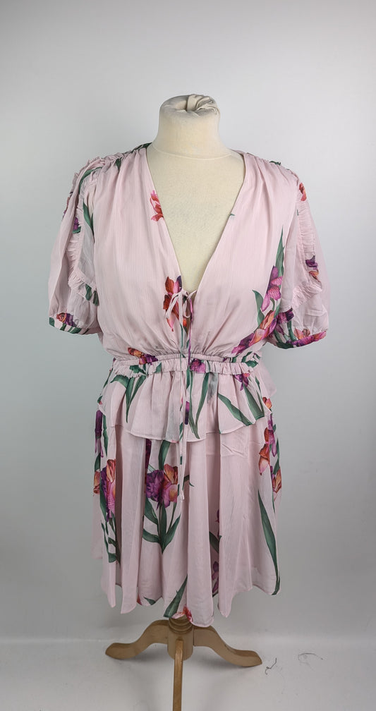 Ted Baker Floral Mini Dress - Pink / Multi