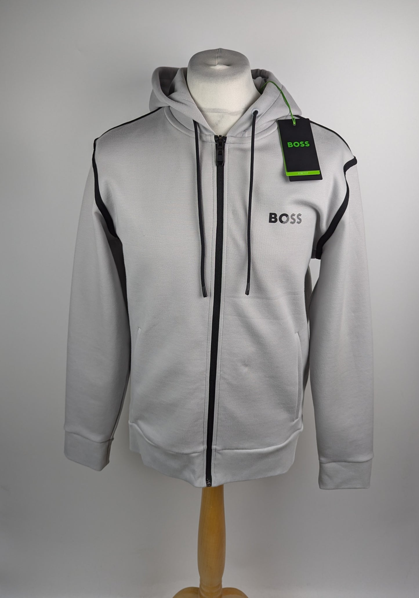 Boss Mens Saggy Tape X Zip-up Hoodie - Light Grey