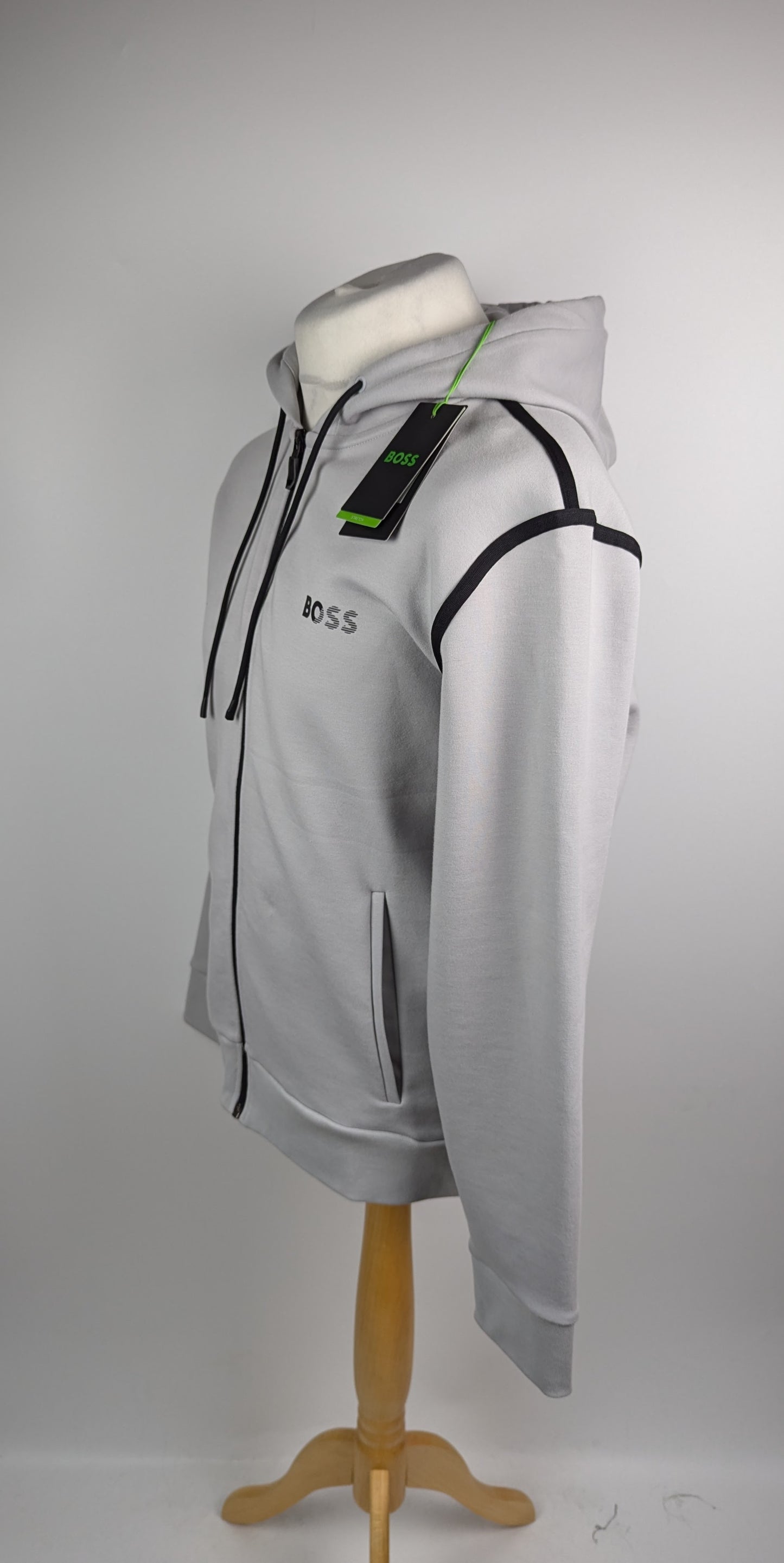 Boss Mens Saggy Tape X Zip-up Hoodie - Light Grey