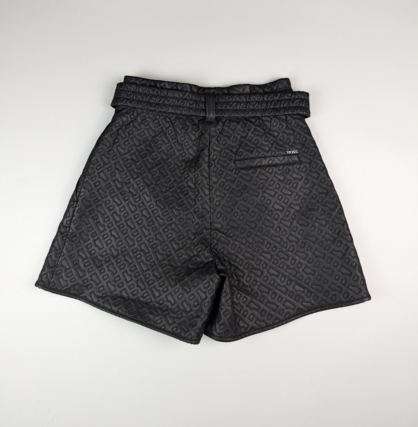 Boss Tomena Womens Faux Leather Shorts - Black