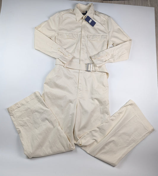 Polo Ralph Lauren Belted Denim Jumpsuit - Cream