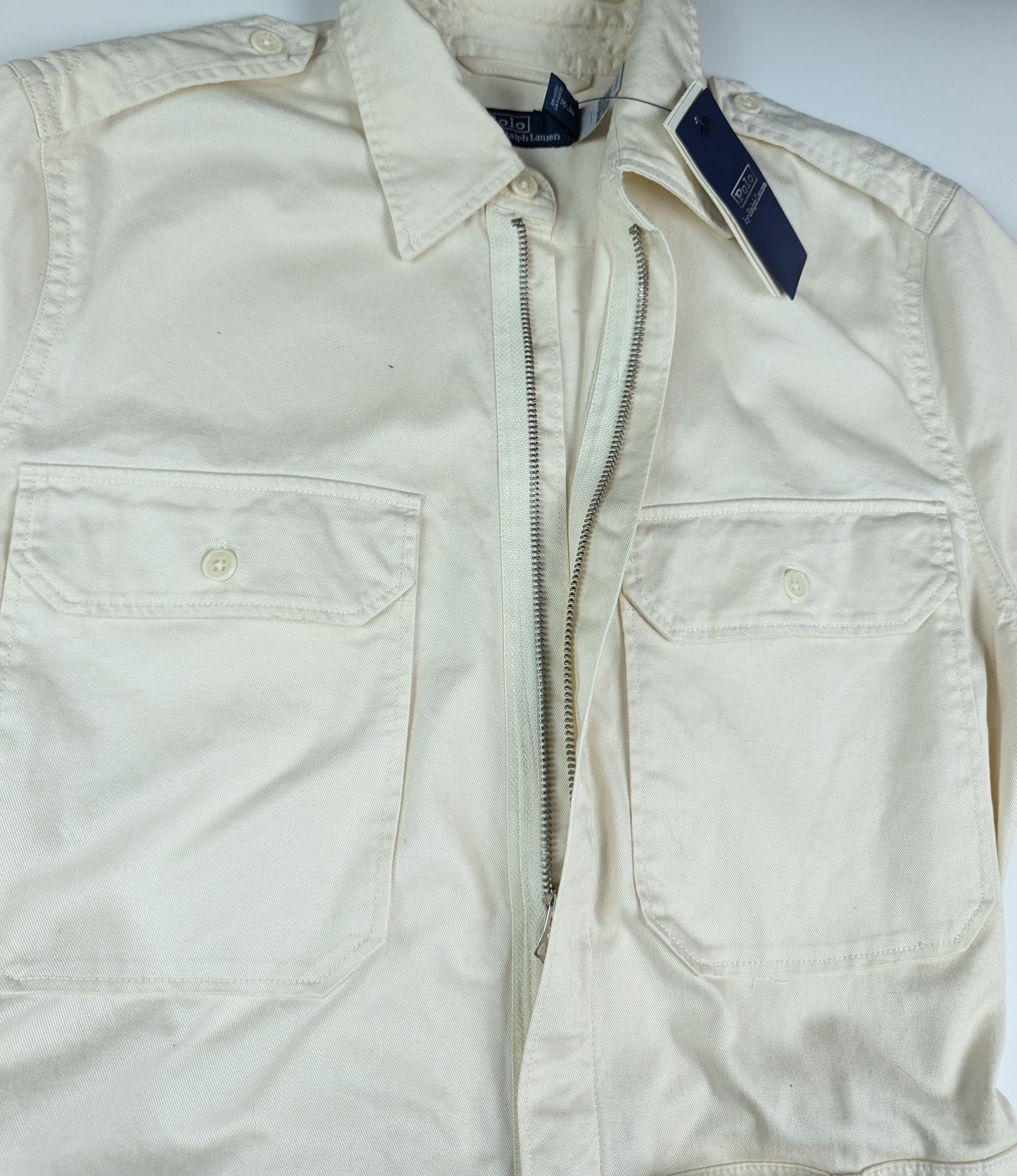 Polo Ralph Lauren Belted Denim Jumpsuit - Cream