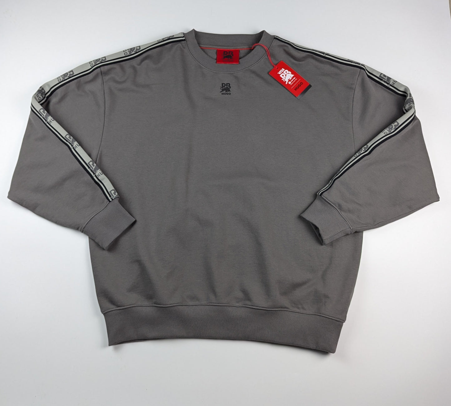 HUGO x RB cotton-terry sweatshirt with branded tape - Grey