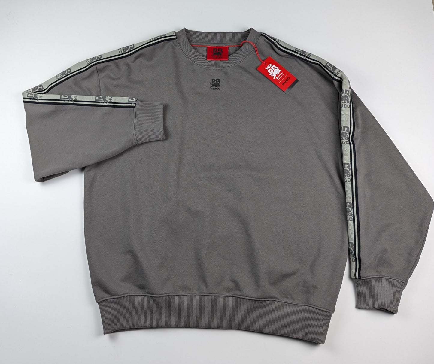 HUGO x RB cotton-terry sweatshirt with branded tape - Grey