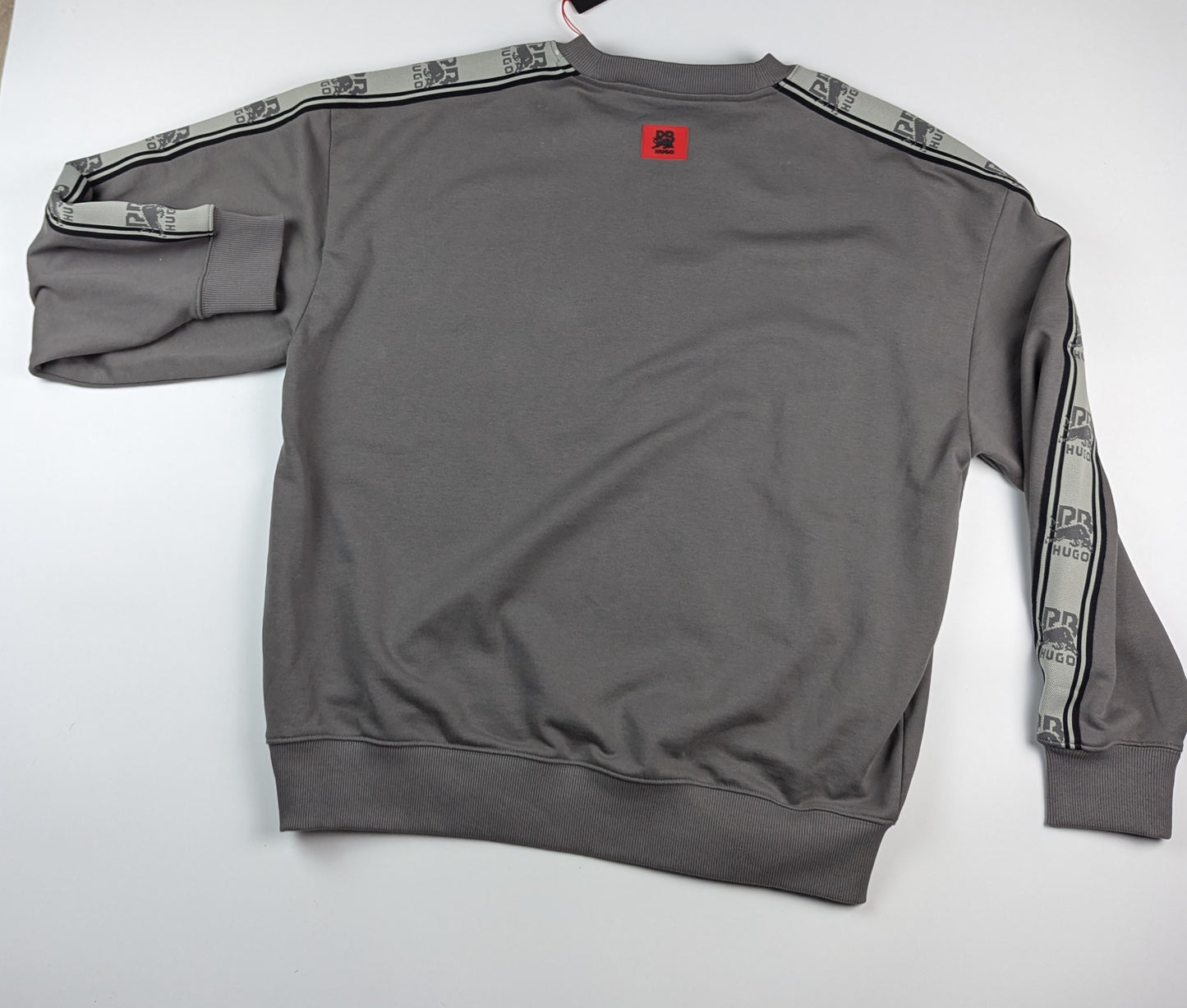 HUGO x RB cotton-terry sweatshirt with branded tape - Grey