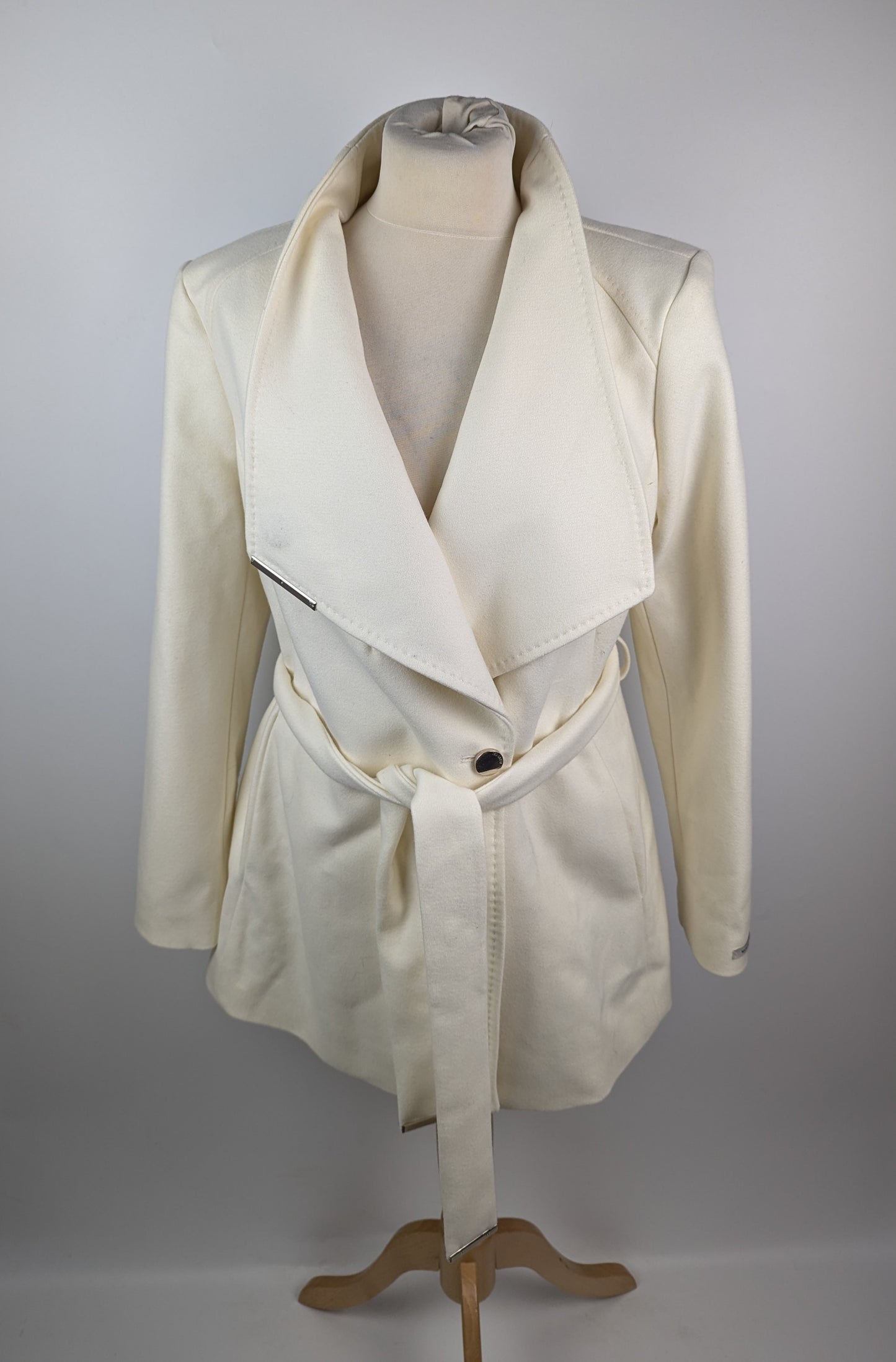 Ted Baker Roses Short Wool Coat - Ivory White