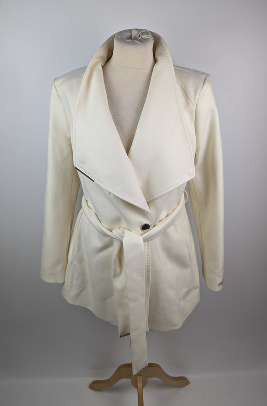 Ted Baker Roses Short Wool Coat - Ivory White