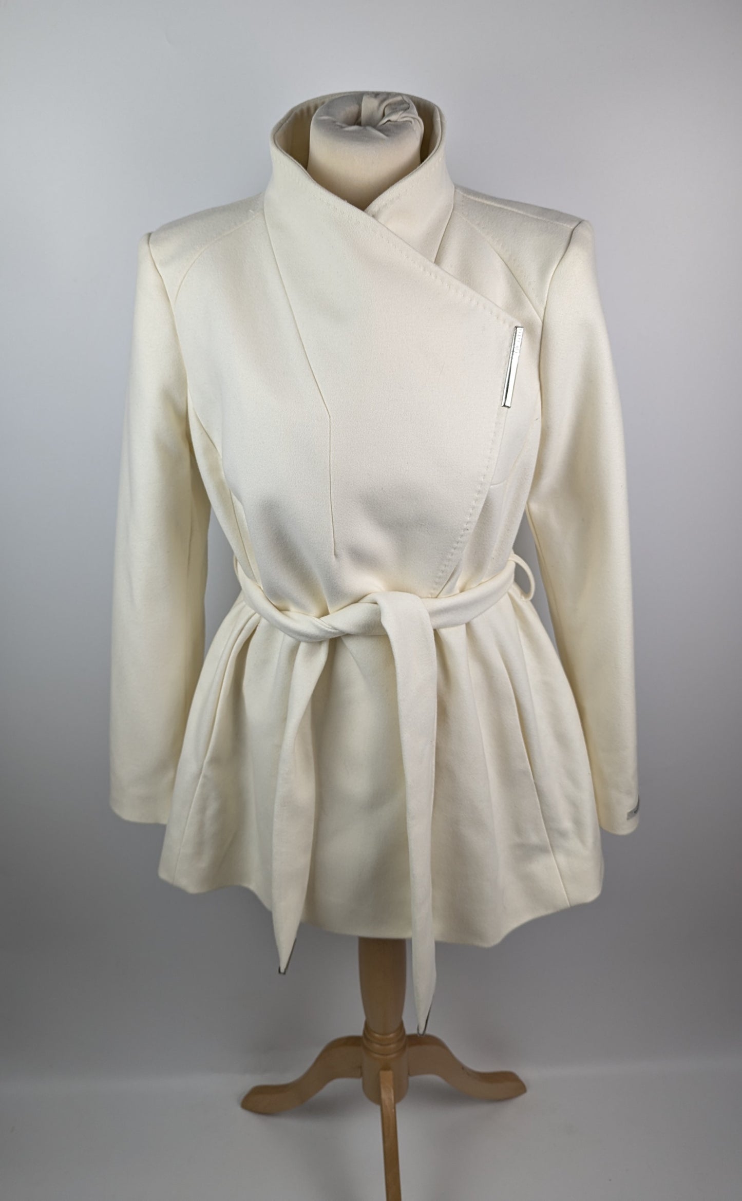 Ted Baker Roses Short Wool Coat - Ivory White