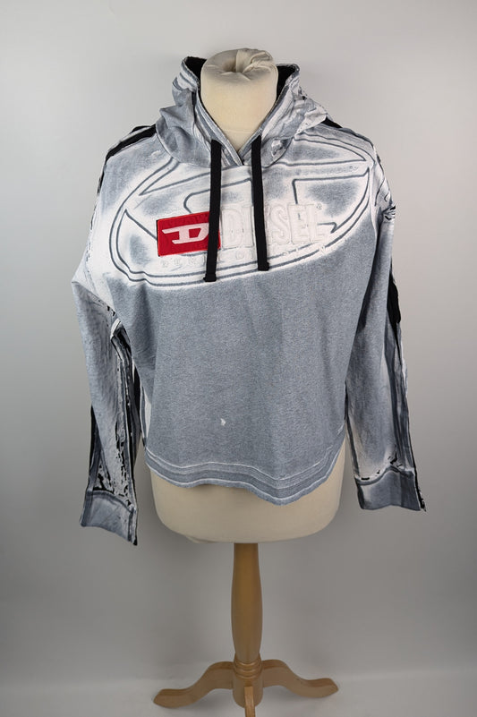 Diesel ‘F-CARLYE’ cropped hoodie Womens- Grey / Silver / Black